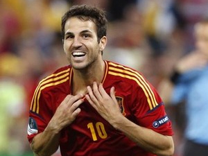 Fabregas thực hiện thành công cút sút ở loạt đá penalty cuối cùng và đem về chiến thắng cho Tây Ban Nha.