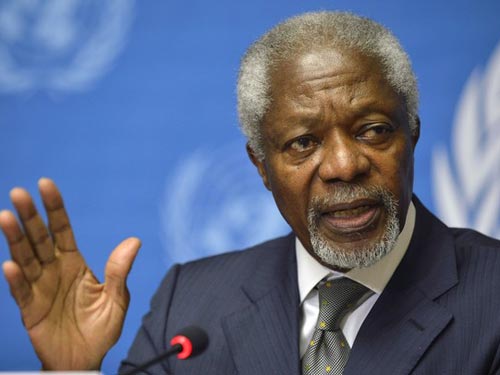 Đề xuất lập chính phủ Syria thống nhất của ông Kofi Annan nhận được sự ủng hộ của 5 nước thành viên thường trực Hội đồng Bảo an Liên Hiệp Quốc.