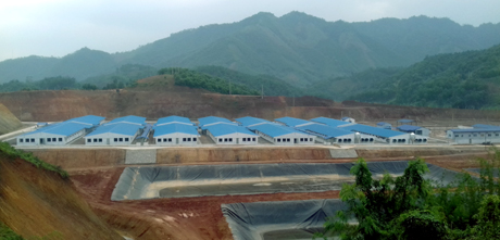 Khu chăn nuôi lợn giống công nghệ cao của Tập đoàn Hòa Phát tại xã Lương Thịnh, huyện Trấn Yên.