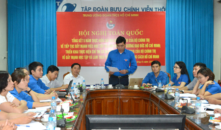 Đồng chí Nông Việt Yên - Bí thư Tỉnh đoàn Yên Bái phát biểu tại Hội nghị.