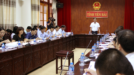 Đồng chí Dương Văn Tiến - Phó Chủ tịch UBND tỉnh phát biểu kết luận cuộc họp.