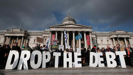 Người dân phản đối chính sách kinh tế khắc khổ tại Hy Lạp.