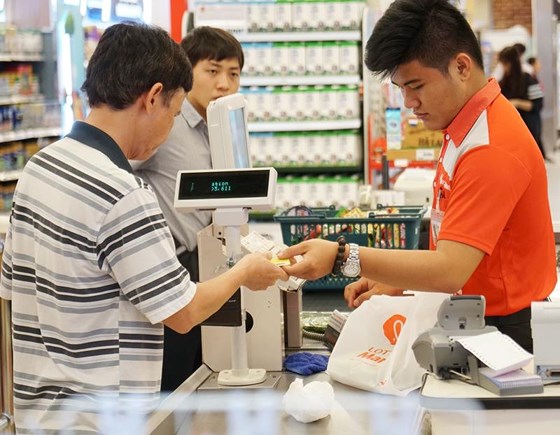 Quẹt thẻ tín dụng mua hàng tại siêu thị
