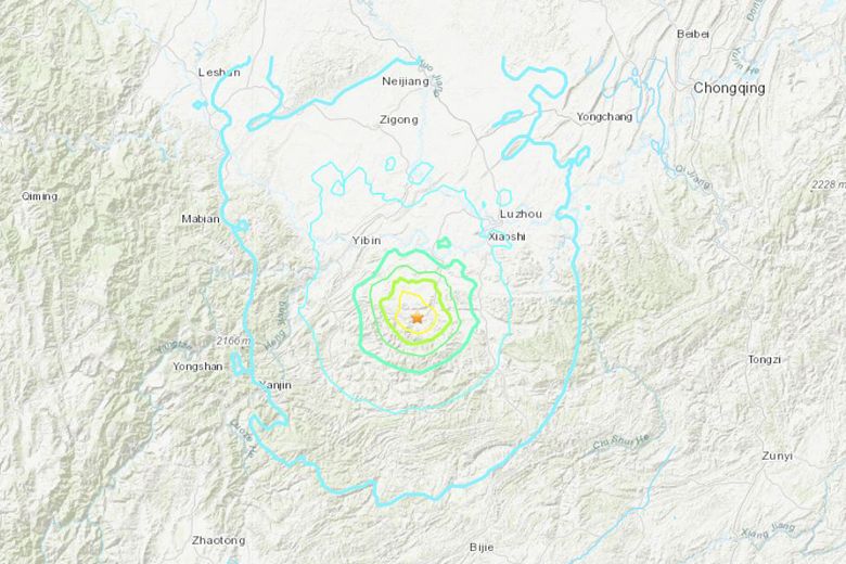 Bản đồ khu vực xảy ra động đất.