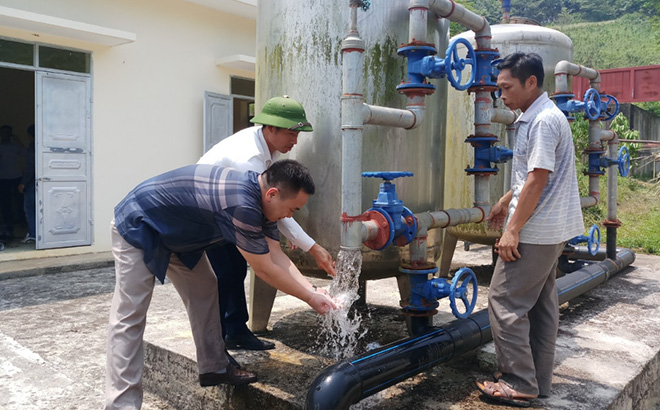 Công trình nước sạch tại xã Đông An (Văn Yên) đạt hiệu quả cao từ khi đi vào sử dụng. (Ảnh: Minh Huyền)