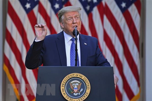 Tổng thống Mỹ Donald Trump tại cuộc họp báo ở Washington, DC.