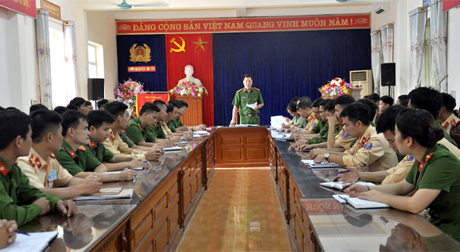 Công an huyện Lục Yên triển khai đợt cao điểm tấn công, trấn áp tội phạm trước Đại hội Đảng bộ huyện lần thứ XXII.