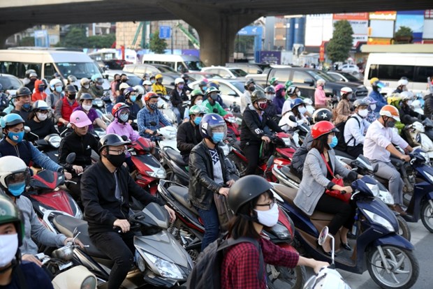 Streets in Hanoi have become crowded again after the Government eased social distancing measures in late April, 2020.