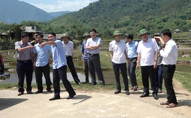 Ban Chỉ huy PCTT - TKCN tỉnh kiểm tra công tác PCTT - TKCN năm 2020 tại xã Phúc Sơn.