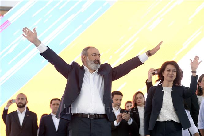 Thủ tướng Armenia Nikol Pashinyan tại cuộc vận động tranh cử ở Yerevan, ngày 20/6/2021.