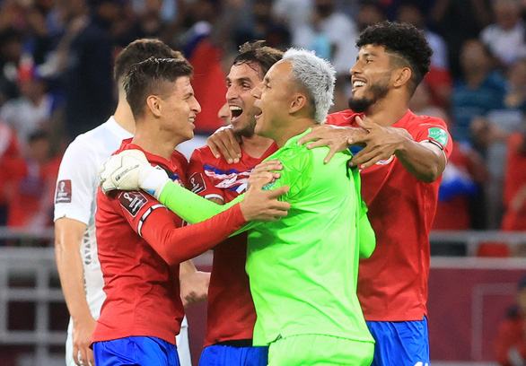 Niềm vui của các cầu thủ Costa Rica sau khi giành vé dự World Cup 2022.