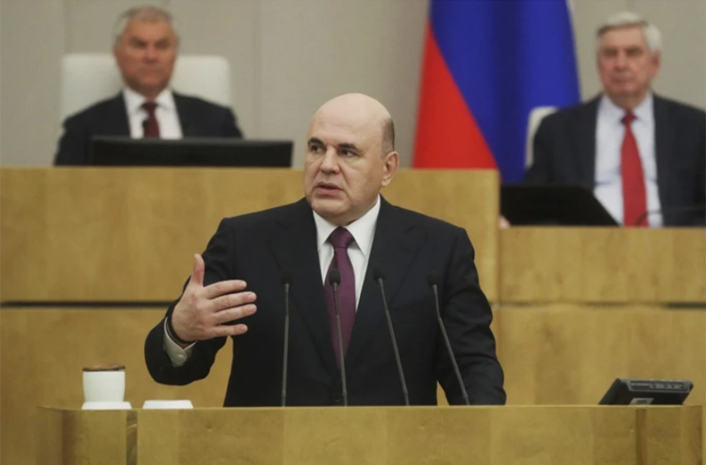 Thủ tướng Nga Mikhail Mishustin phát biểu trước Hạ viện ở Moskva ngày 10/5/2024.