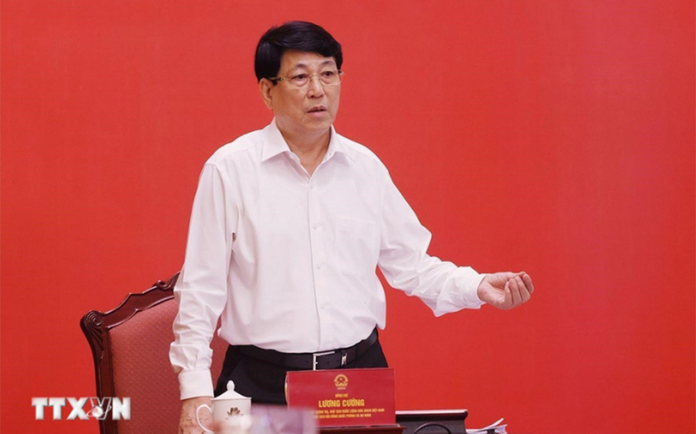 Chủ tịch nước Lương Cường phát biểu chỉ đạo.