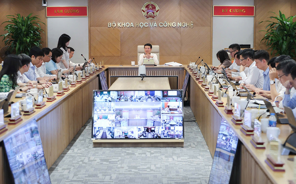 Quang cảnh hội nghị giao ban quản lý nhà nước quý II giữa Bộ Khoa học và Công nghệ với các sở khoa học và công nghệ.