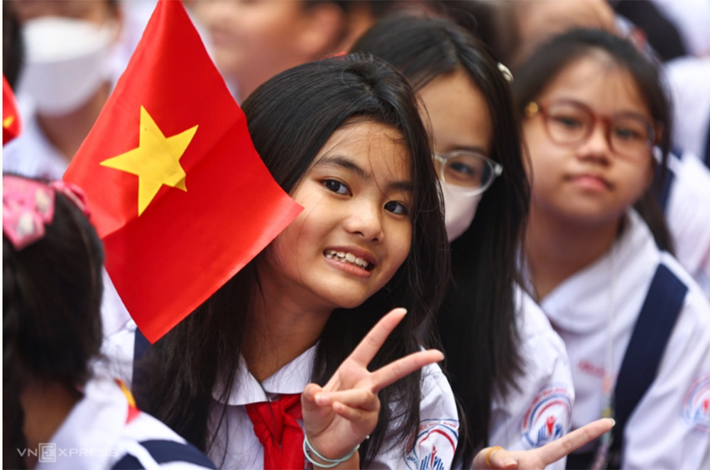 Học sinh trường tiểu học Đinh Tiên Hoàng, TP Thủ Đức, tháng 9/2023.