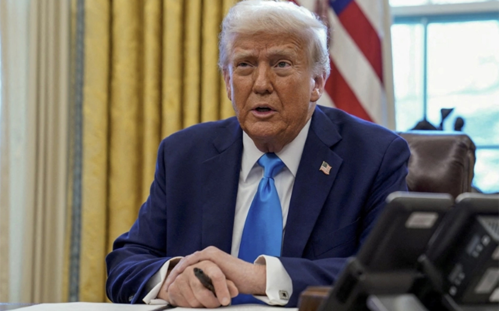 Tổng thống Mỹ Donald Trump tại Phòng Bầu dục, Nhà Trắng, hồi tháng hai.