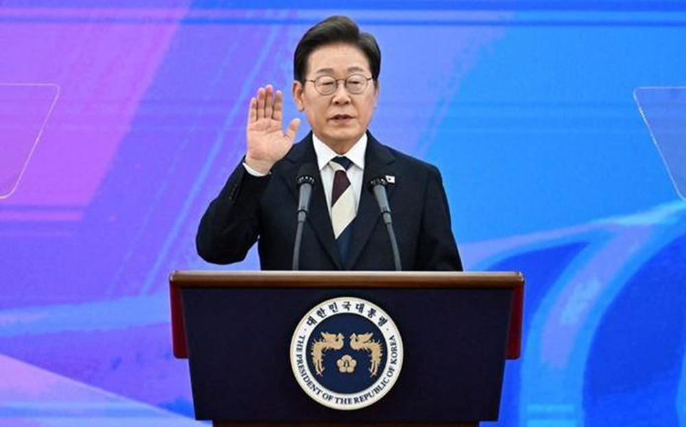 Tổng thống Hàn Quốc Lee Jae-myung tuyên thệ nhậm chức hôm 4-6 tại Quốc hội Hàn Quốc ở thủ đô Seoul.