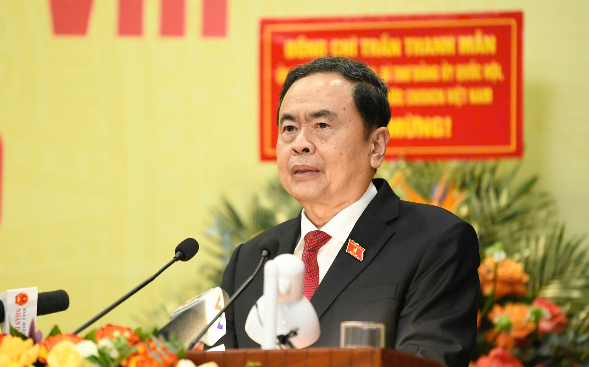 Chủ tịch Quốc hội Trần Thanh Mẫn phát biểu tại Đại hội.