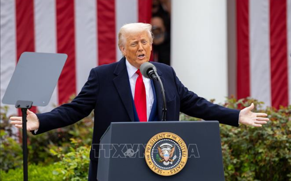 Tổng thống Mỹ Donald Trump phát biểu tại Nhà Trắng.