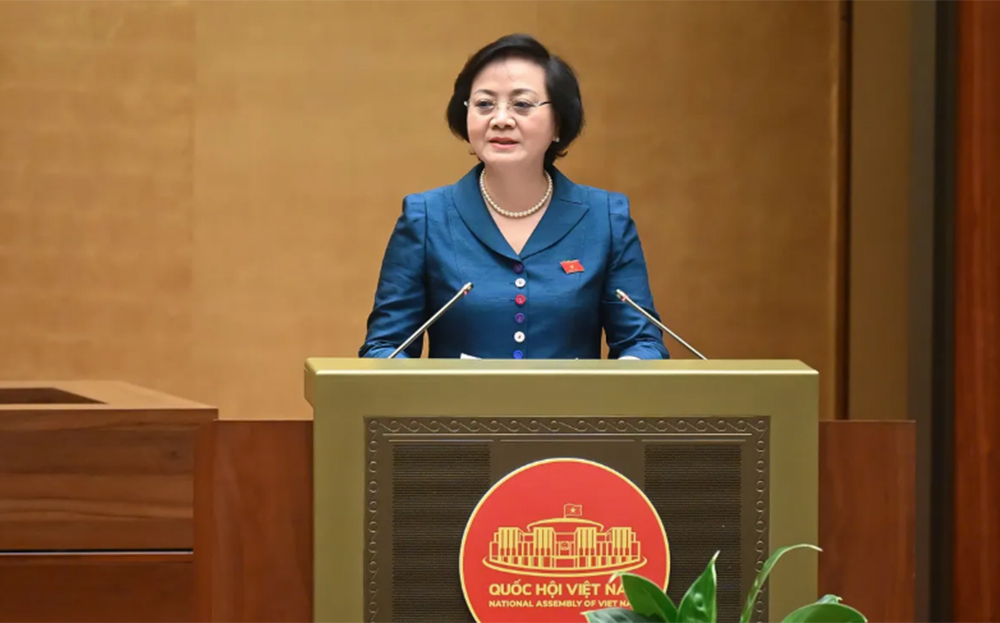 Bộ trưởng Bộ Nội vụ Phạm Thị Thanh Trà phát biểu