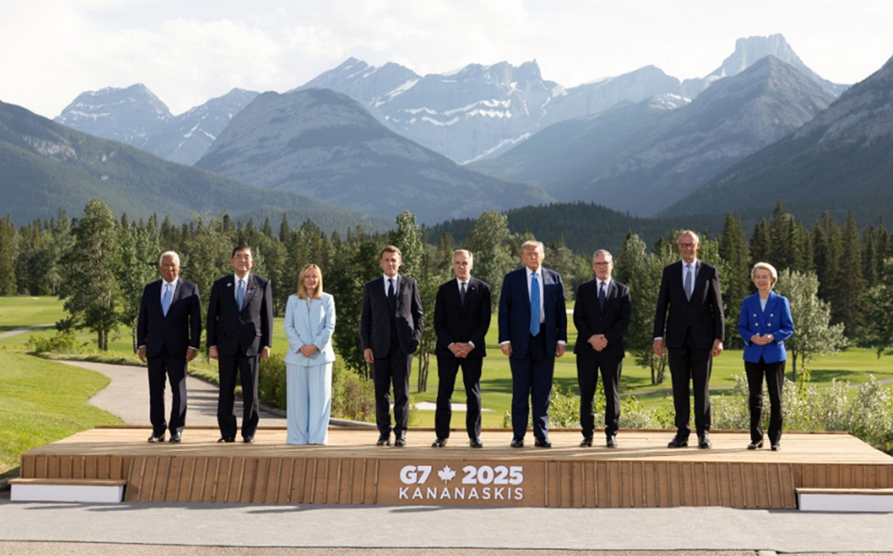 Lãnh đạo các nước G7 và Chủ tịch Hội đồng châu Âu Antonio Costa tới tham dự hội nghị thượng đỉnh ở Alberta, Canada ngày 17/6.