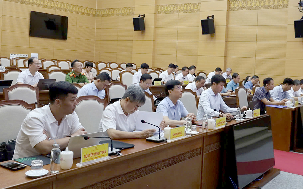 Các đại biểu dự Hội nghị tại điểm cầu tỉnh Yên Bái.