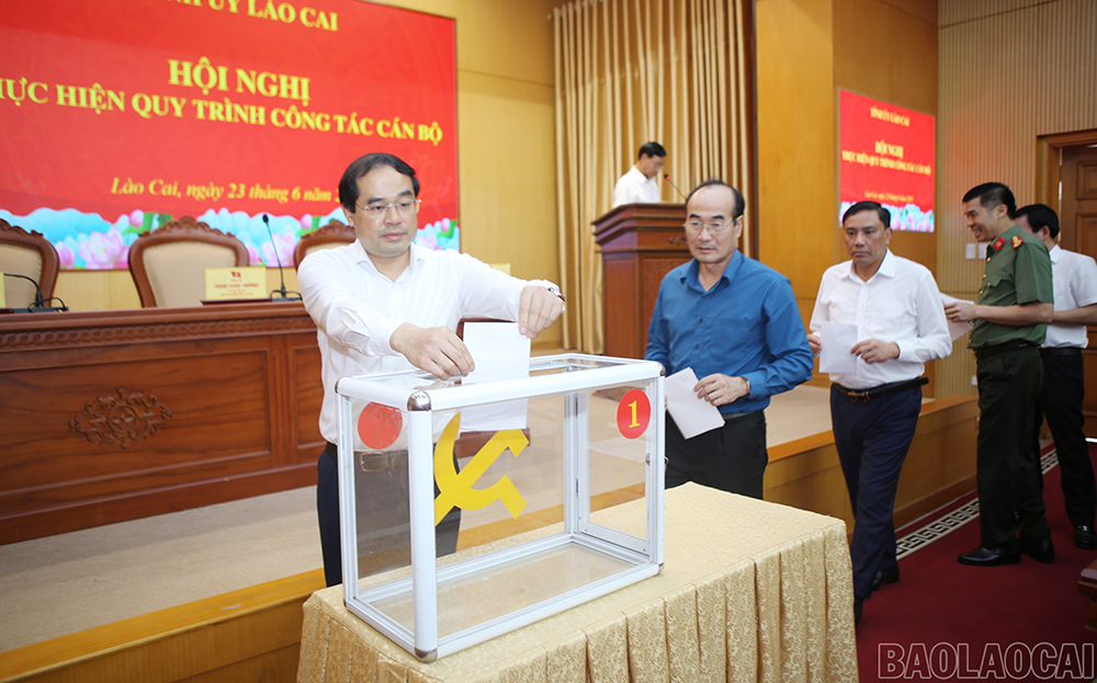 Các đại biểu bỏ phiếu bầu.