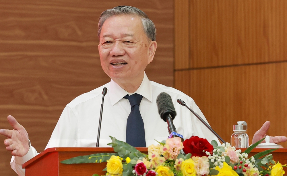 Tổng Bí thư Tô Lâm phát biểu sáng 23/6.