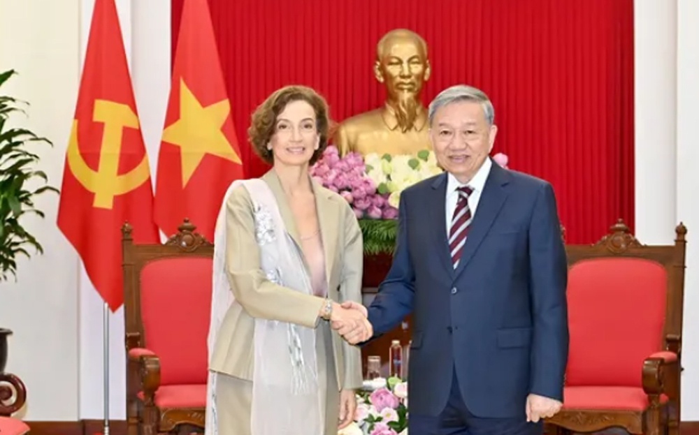 Tổng Bí thư Tô Lâm tiếp Tổng Giám đốc UNESCO Audrey Azoulay.
