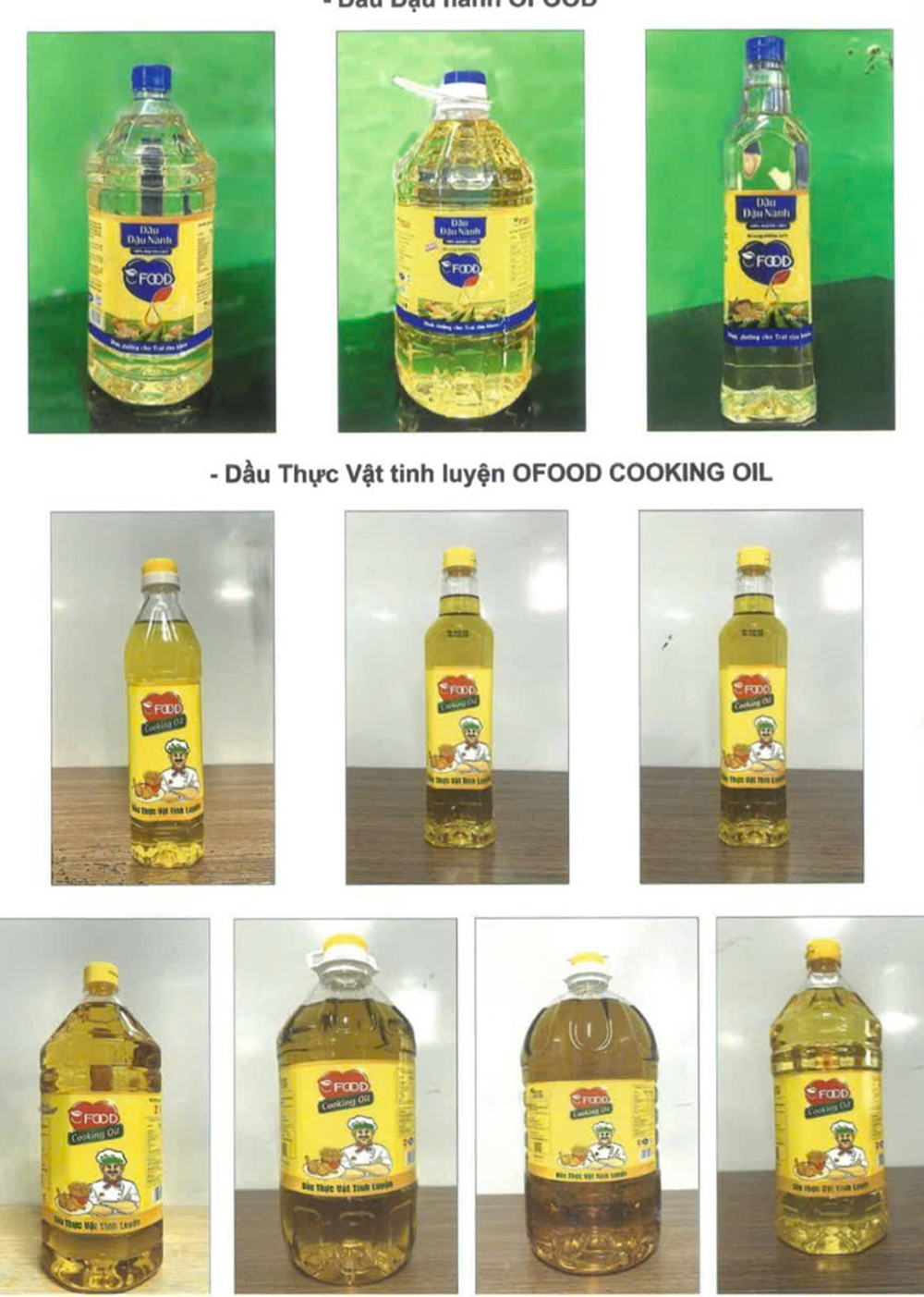 Các nhãn mác dầu ăn nằm trong danh sách Công an Hưng Yên khuyến cáo người dân ngưng sử dụng. Ảnh: Công an cung cấp