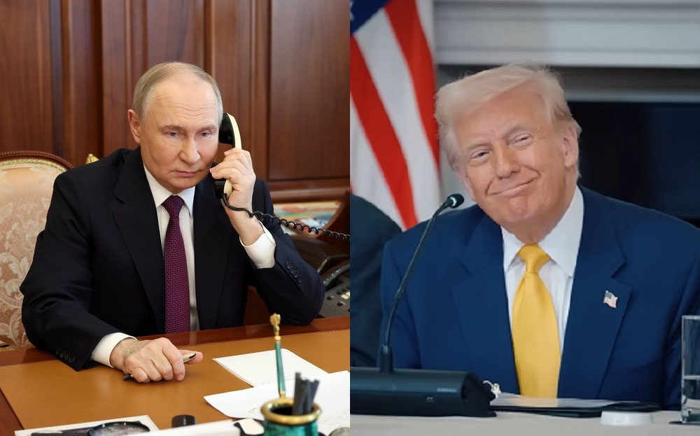 Tổng thống Nga Putin (trái) và Tổng thống Mỹ Trump.