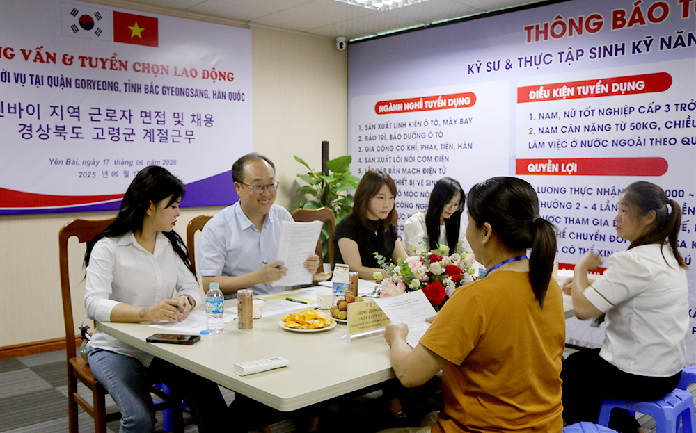Đối tác người Hàn Quốc đã trực tiếp phỏng vấn lao động có nhu cầu làm việc thời vụ tại Hàn Quốc (đợt 1) năm 2025.