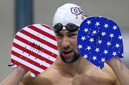 Michael Phelps tập luyện tại Trung tâm thể thao dưới nước ở London.