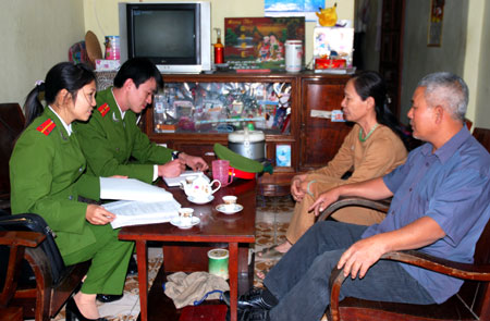 Công an phường Nguyễn Phúc luôn nắm sát tình hình cơ sở.
