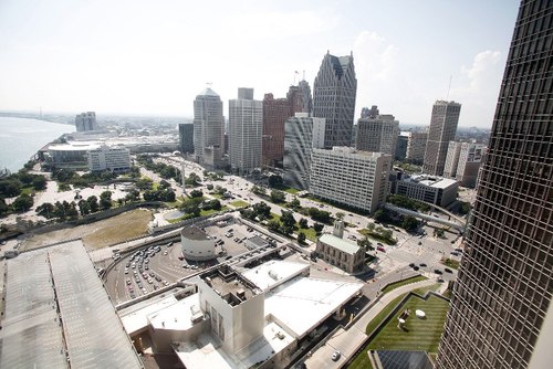 Thành phố Detroit nhìn ra sông Detroit hôm 18/7.