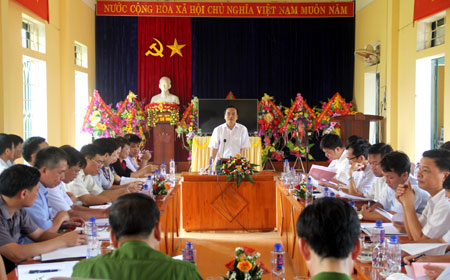 Đồng chí Hoàng Xuân Nguyên- Phó chủ tịch UBND tỉnh, Chủ tịch Hội đồng thẩm định phát biểu kết luận Hội nghị.



