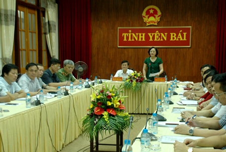 Chủ tịch UBND tỉnh Yên Bái Phạm Thị Thanh Trà phát biểu tại Hội nghị