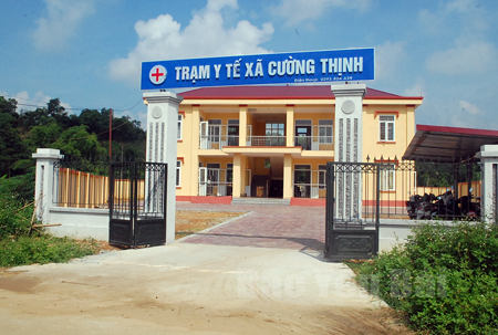 Trạm Y tế xã Cường Thịnh mới được đầu tư xây dựng, góp phần từng bước hoàn thành các tiêu chí  XDNTM.