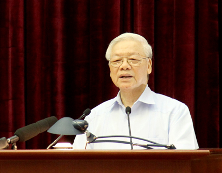 Tổng Bí thư Nguyễn Phú Trọng phát biểu chỉ đạo Hội nghị.