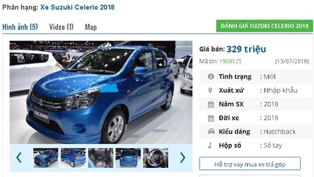 Suzuki Celerio MT số sàn giá 329 triệu đồng góp phần khiến phân khúc xe ô tô cỡ nhỏ sôi động hơn.