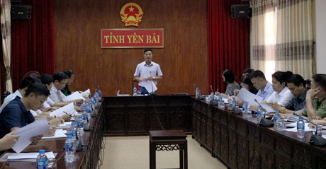 Đồng chí Dương Văn Tiến - Phó Chủ tịch UBND tỉnh,  Trưởng ban Chỉ đạo Đại hội TDTT tỉnh Yên Bái năm 2018 phát biểu chỉ đạo tại buổi làm việc.