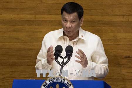 Tổng thống Philippines Rodrigo Duterte đọc Thông điệp quốc gia trước Quốc hội tại Manila ngày 23/7.