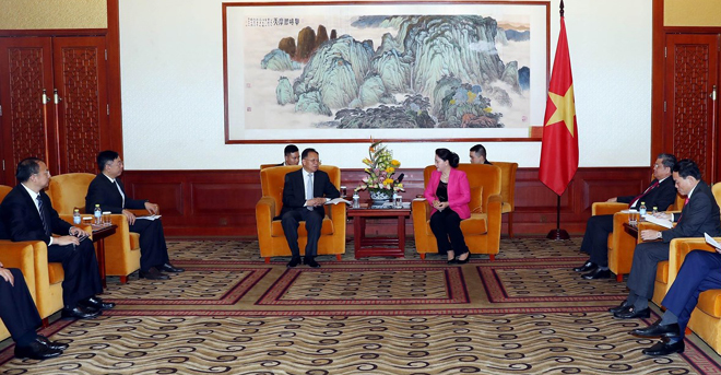 Chủ tịch Quốc hội Nguyễn Thị Kim Ngân tiếp Chủ tịch HĐQT Tập đoàn xây dựng năng lượng Trung Quốc.