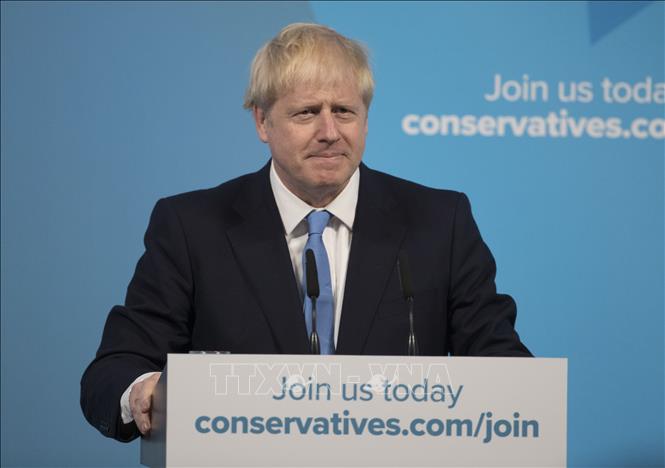 Tân Thủ tướng Anh Boris Johnson phát biểu tại London ngày 23/7/2019.