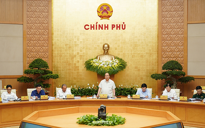 Thủ tướng Nguyễn Xuân Phúc cùng các Phó Thủ tướng chủ trì họp Chính phủ thường kỳ tháng 4/2019