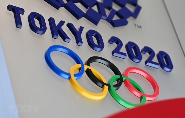 Biểu tượng Olympic Tokyo 2020 tại thủ đô Tokyo, Nhật Bản.