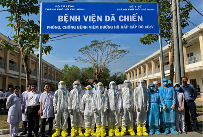 Bệnh viện dã chiến được triển khai nhanh gọn, kịp thời nhằm ngăn chặn dịch lây lan tại thành phố Hồ Chí Minh.