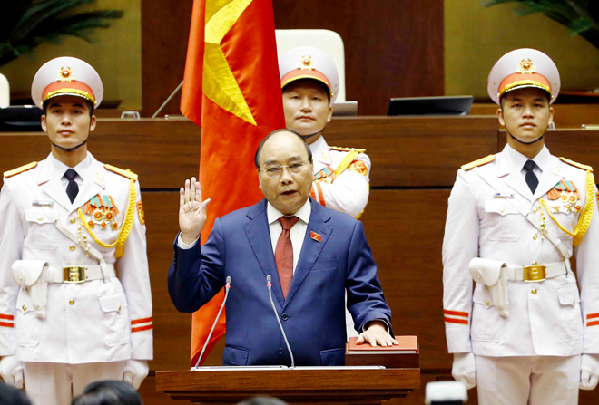 Chủ tịch nước Nguyễn Xuân Phúc phát biểu tại Lễ Tuyên thệ nhậm chức