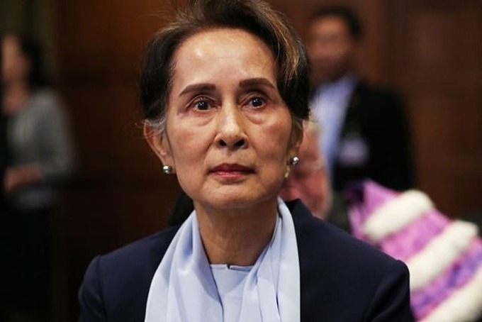 Cố vấn nhà nước Myanmar Aung San Suu Kyi tham dự phiên tòa ở Tòa án Công lý Quốc tế ở The Hague, Hà Lan, hồi tháng 12/2019.