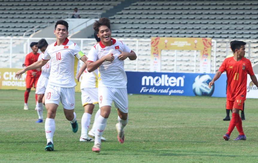 U19 Việt Nam đánh bại U19 Myanmar, sẵn sàng cho màn đối đầu U19 Thái Lan ở lượt trận cuối. Ảnh: VFF